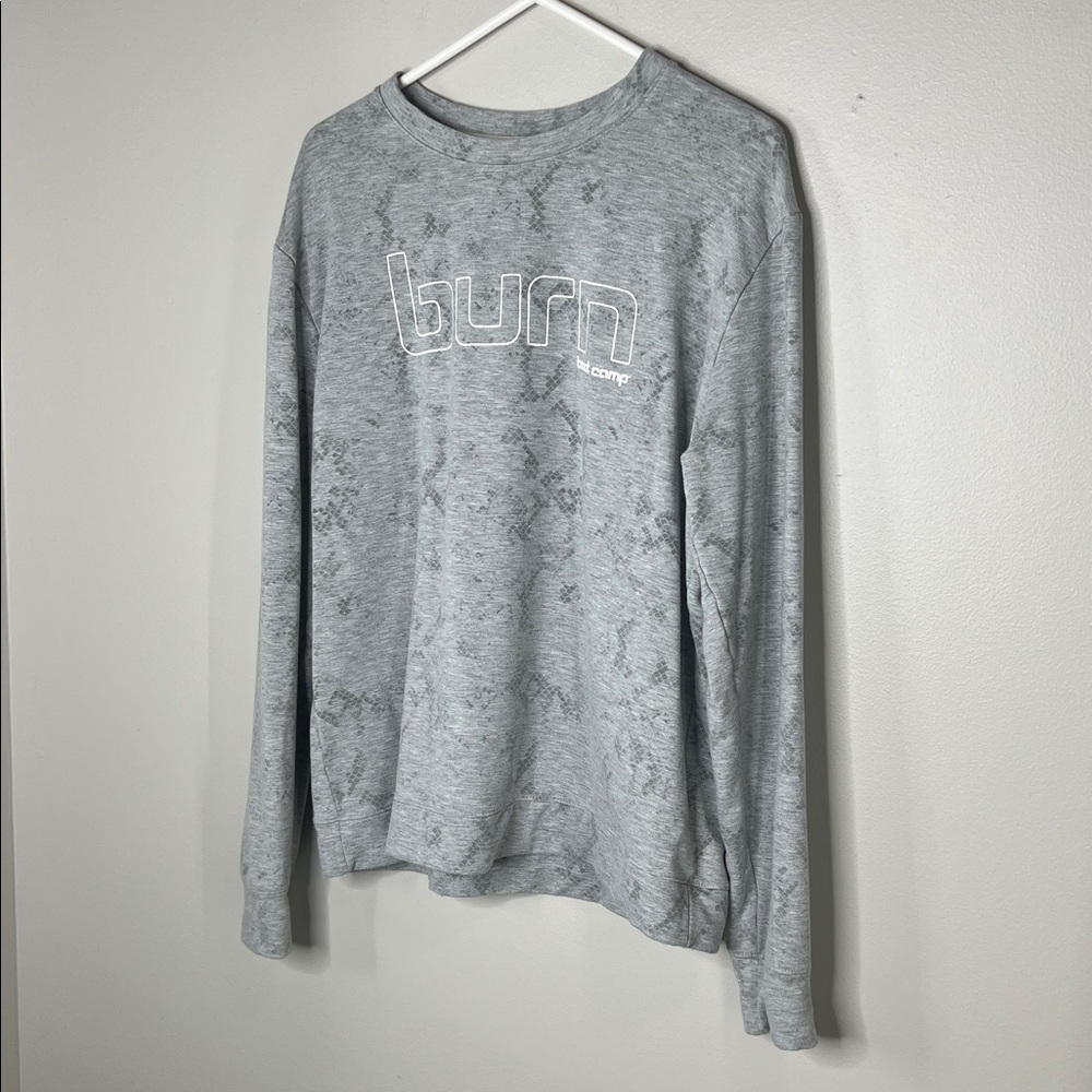 Burn Boot Camp Logo Gray Patterned Sweatshirt siz… - image 3